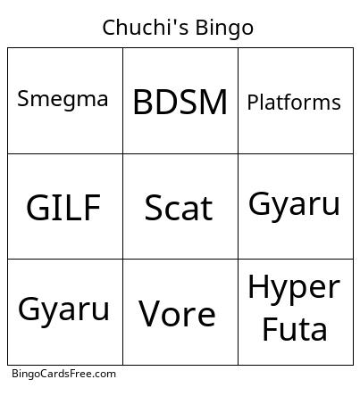 Chuchi Bingo Cards Free Pdf Printable Game, Title: Chuchi's Bingo