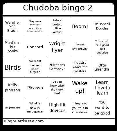 Chudoba 2 Bingo Card