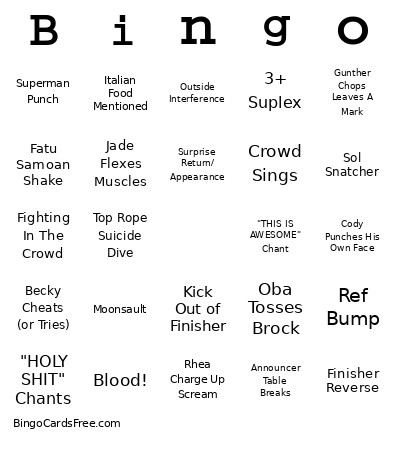 CII26 Bingo Card