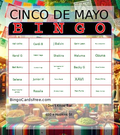 cinco de mayo Bingo