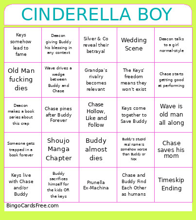 CINDERELLA BOY Bingo Card