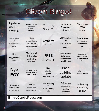 Citcon Sheet Bingo Card