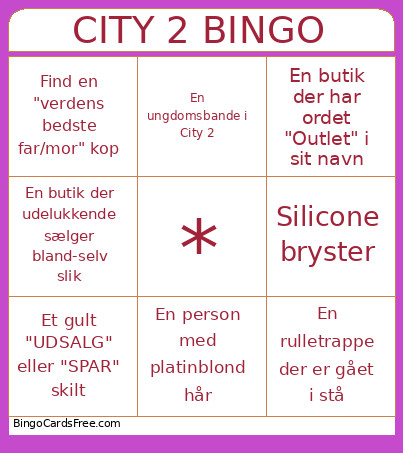 CITY 2 Bingo Card
