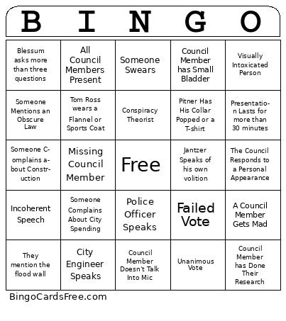 City Council Bingo