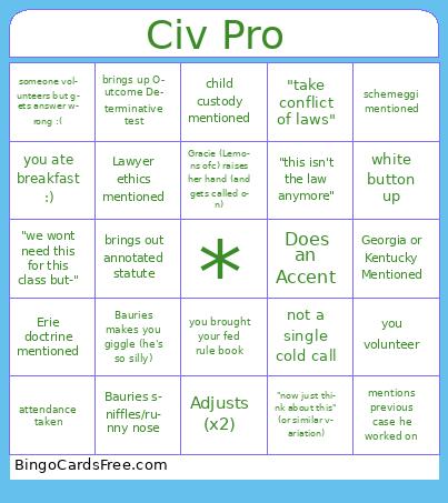 Civ Pro W2 Bingo Cards Free Pdf Printable Game, Title: Civ Pro 