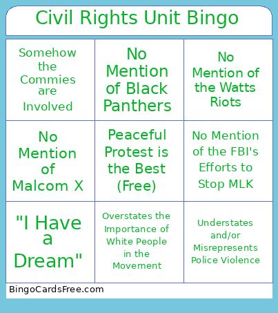 Civil Rights Unit Bingo