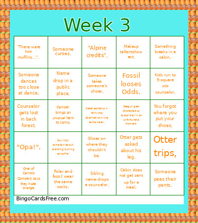 CKW Bingo Card