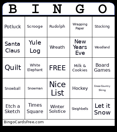 CLA Holiday Party Bingo Card