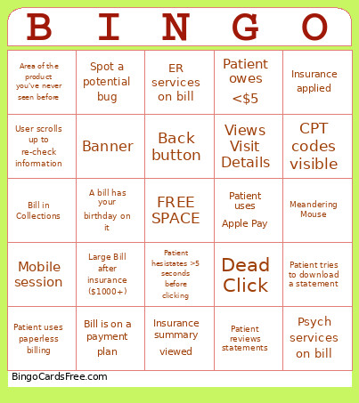 Clarity Squad Bingo Card