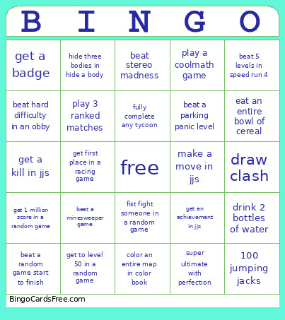 Clash Bingo Card