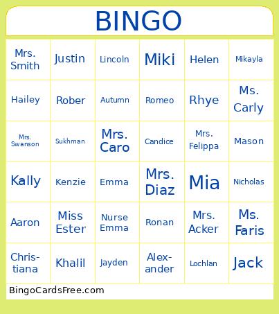 Class Bingo