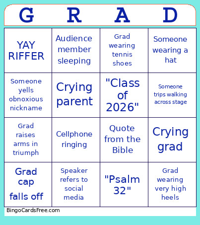 Class Of 2026 Bingo Card