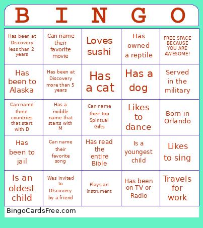 Classes Lunch  Bingo