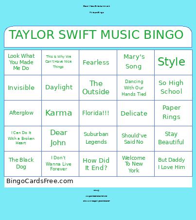 CLASSIC ROCK BINGO