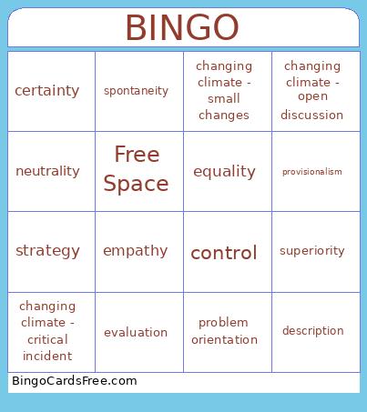 Climate Bingo Card