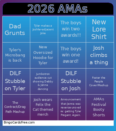 Clique Night Bingo Card
