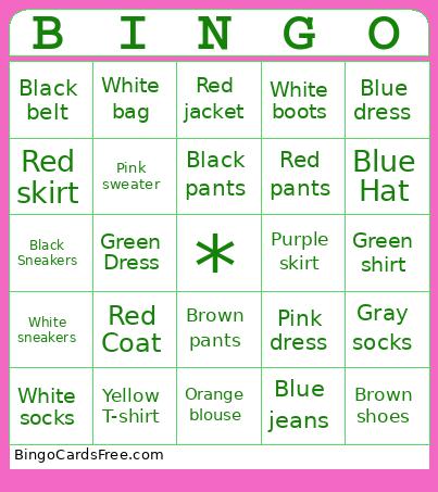 Clothes Bingo