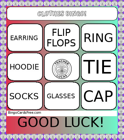 CLOTHES ! Bingo Card 2