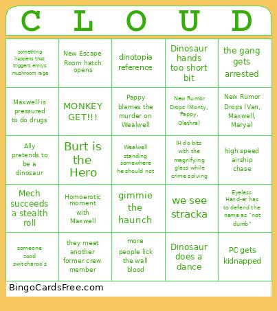 Cloudward Ho! Ep 5 Bingo