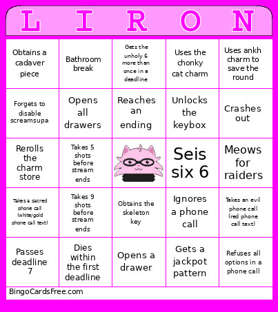 Clover Pit Bingo Card