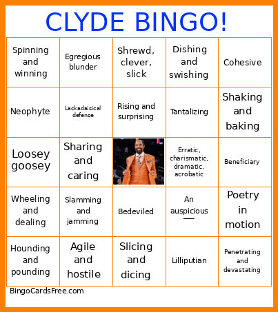 CLYDE ! Bingo Card