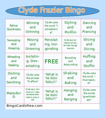 Clyde Frazier Bingo