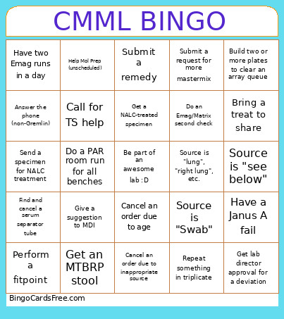 CMML Bingo Card