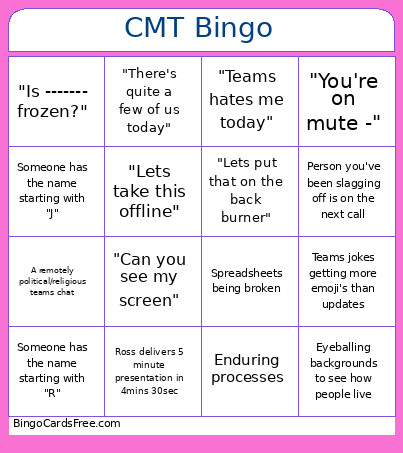 CMT Bingo Card 2