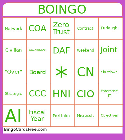 CN Boingo Bingo Card