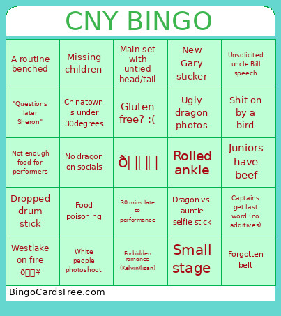 CNY Bingo Card