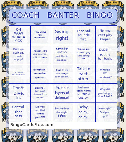 COACH BANTER Bingo Card