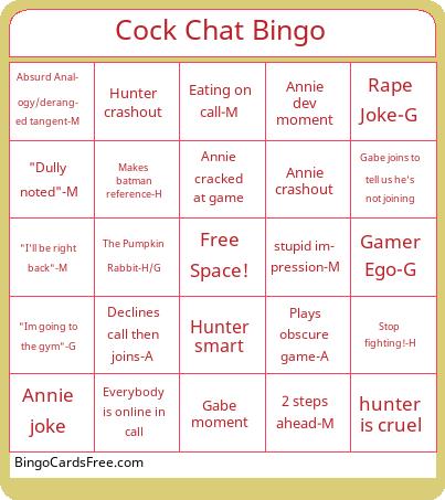 Cock chat bingo