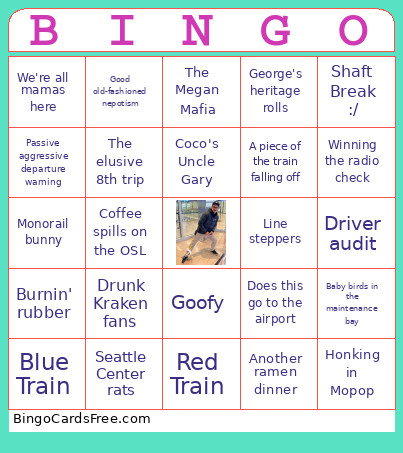 CocoGoingAway Bingo Card