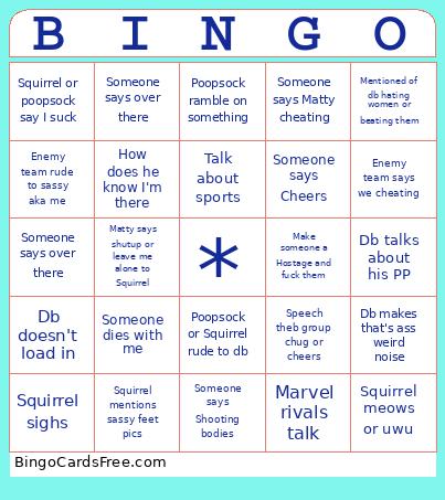 Cod Bingo Card
