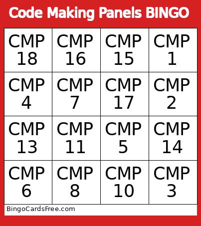 Code Making Panels BINGO