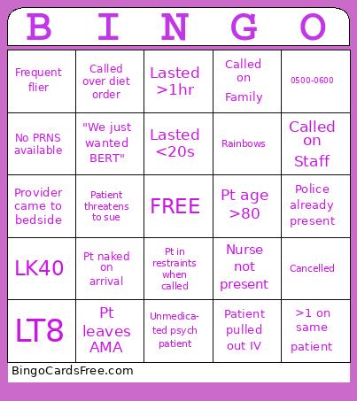 Code Violet Bingo