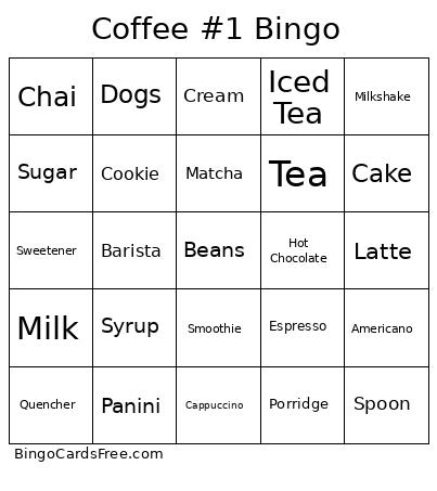 Coffee #1 Bingo