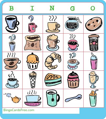 Coffee Test Bingo Cards Free Pdf Printable Game, Title: BINGO