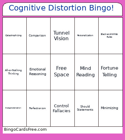 Cognitive Distortion ! Bingo Card