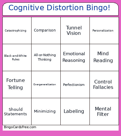 Cognitive Distortion ! Bingo Card