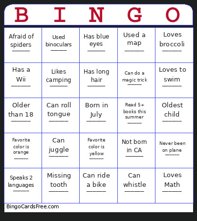 Cohort 2 Bingo Card