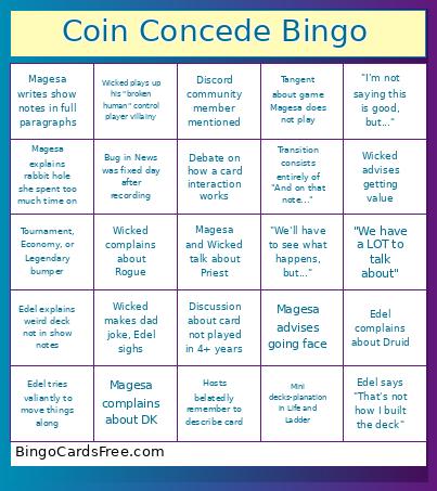 Coin Concede Bingo