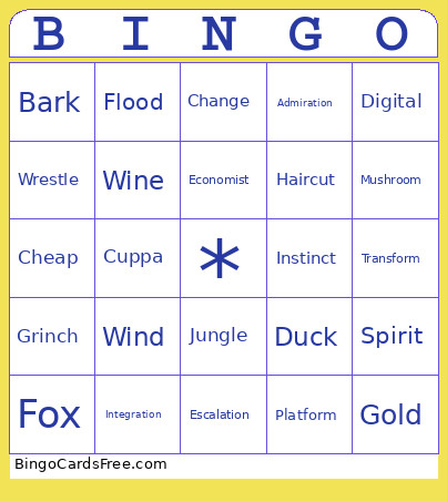 Collab Day Bingo Card