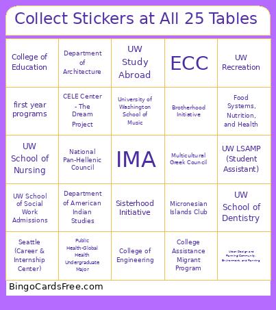 Collect Stickers At All 25 Tables Bingo Card