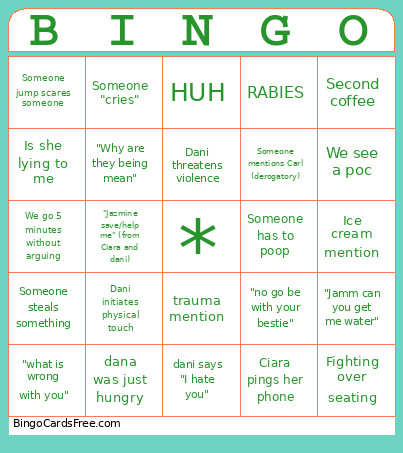 Collections Agency Bingo Card