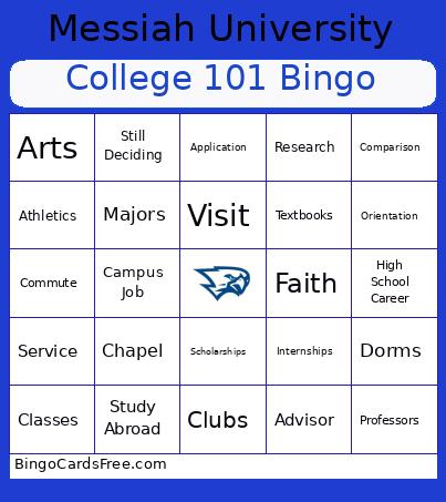 College 101 Bingo Card