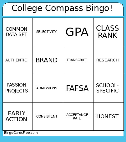 College Compass ! Bingo Card