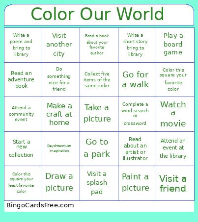 Color Our World Bingo