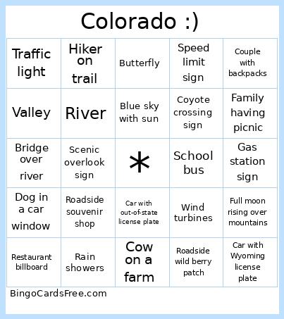 Colorado :) Bingo
