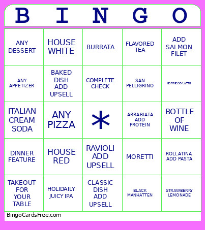 COLORE Bingo Card